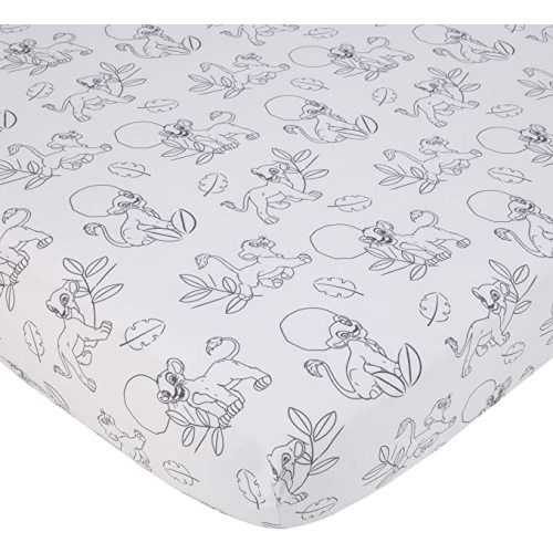 Disney Lion King Leader of The Pack Black & White Super Soft Fitted Crib Sheet, Black, White - Lion King Leader of the Pack
