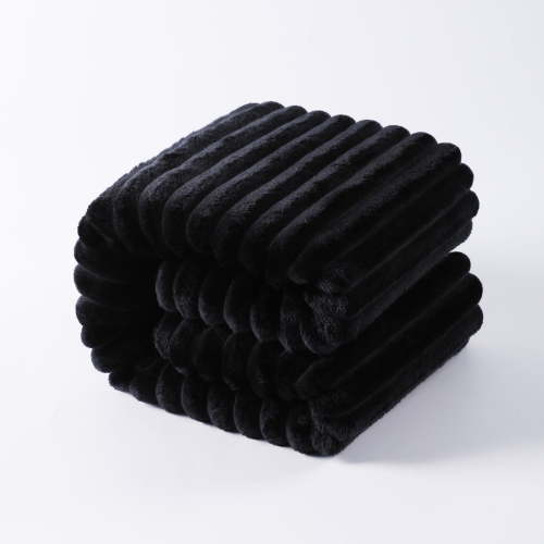 Ntbay Flannel Fuzzy Soft Warm Cozy Toddler Blanket, Fluffy Warm and Lightweight Reversible Stripes Design Toddler Plush Blanket for Stroller, Crib, Travel, 30" x 40", Black