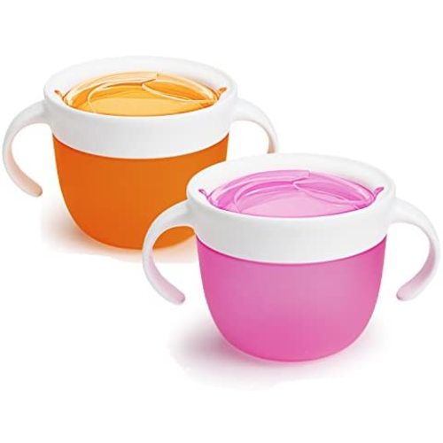 Munchkin 2 Piece Snack Catcher, Pink/Orange