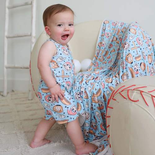 Sleeveless Snap Romper | Home Run