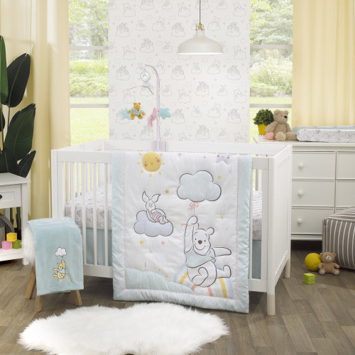 NoJo Baby 3 Piece Nursery Crib Bedding Set - Winnie The Pooh Hello Sunshine