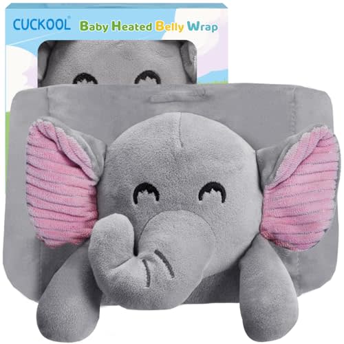 Colic Relief for Newborns, Baby Colic and Gas Relief, Baby Heated Tummy Wrap, Baby Heating Pad for Belly, Natural Relief for Upset Stomach in Babies and Toddlers (New Elephant)