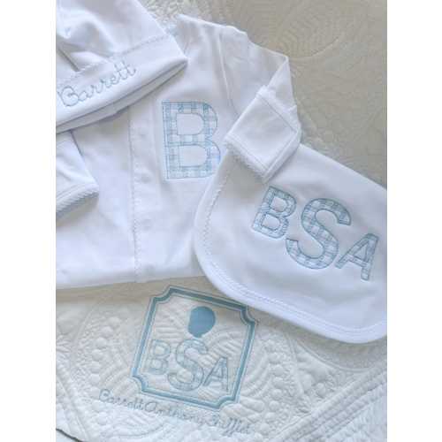 Personalized Embroidered Heirloom Gift Bundle | Baby Boy Silhouette Frame | Baby Shower Gift | Monogrammed Baby Blanket | Custom Keepsake