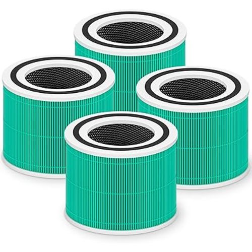 Core 300 Toxin Absorber Replacement Filter for LEVOIT Core 300 Core 300-P Core 300S Vortex Air Air Purifier, 3-in-1 H13 Grade True HEPA High-Efficiency Activated Carbon, Core 300-RF-TX, 4 Pack, Green