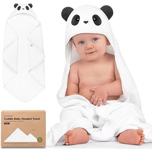 KeaBabies Baby Hooded Towel - Viscose Derived from Bamboo Baby Towel, Toddler Bath Towel, Infant Towels, Large Hooded Towel, Soft Baby Towels with Hood for Girls, Babies, Newborn Boys (Panda)