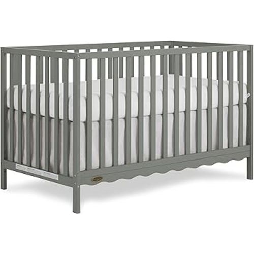 Dream On Me Synergy Wave 5-in-1 Convertible Crib in Seagrass, JPMA & Greenguard Gold Certified, Converts from a Baby Crib to a Toddler Bed, Daybed, and Full-Size Bed