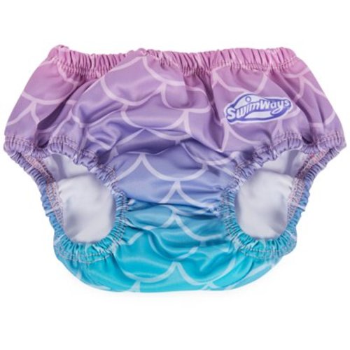 Swimways Swim Diaper, Baby Swim Diapers for Swimming Pool, Lake & Beach, Newborn Diapers & Baby Essentials for Kids 18-22 lbs (12 Months), Mermaid