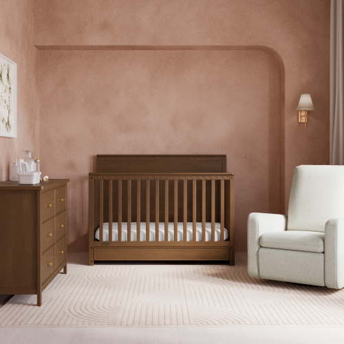 Graco Sasha 5-in-1 Convertible Baby Crib with Drawer, Hazelnut