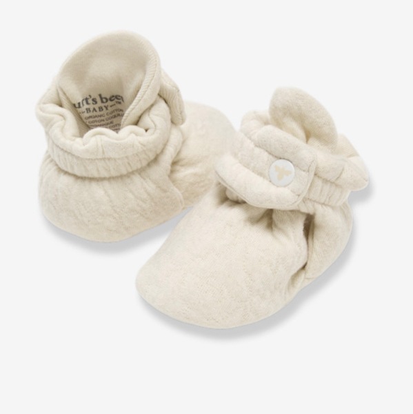 Organic Cotton Quilted Bee Baby Booties - Oat – Burt's Bees Baby