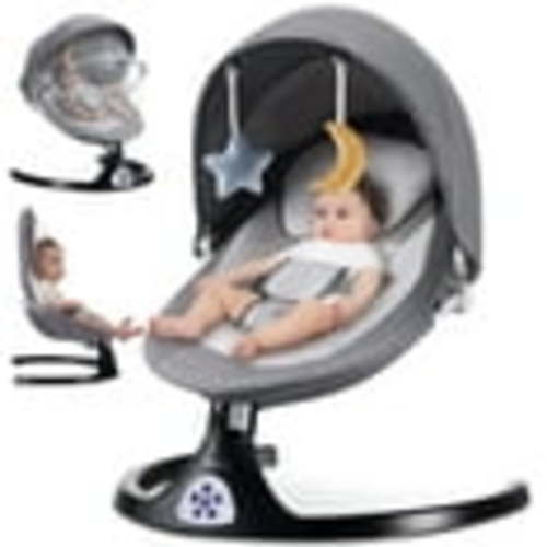 Baby Swing for Infants, Electric Portable Swing with 5 Speed, Bluetooth Rocker with Remote Control, Adjustable Seat, Gray