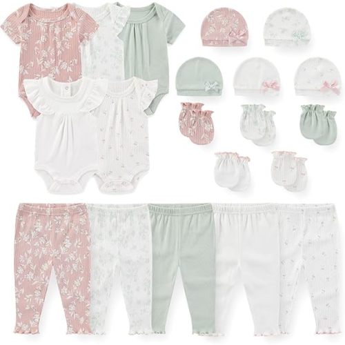 JELYLOVE Unisex Baby Boy Girl Bodysuits Sets 20 Pack Cotton Casual New Born Clothes Comfort Infant Outfit Essentials