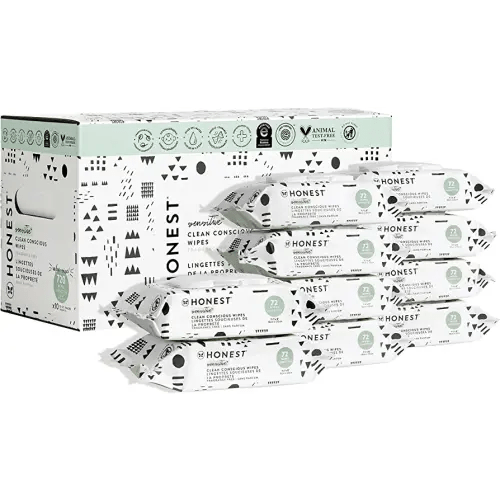 The Honest Company Clean Conscious Wipes | 99% Water, Compostable, Plant-Based, Baby Wipes | Hypoallergenic, EWG Verified | Pattern Play, 720 Count
