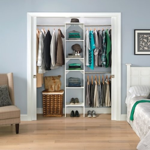 ClosetMaid BrightWood 4-ft to 9-ft W x 6.85-ft H White Solid Shelving Wood Closet System in the Wood Closet Kits department at Lowes.com