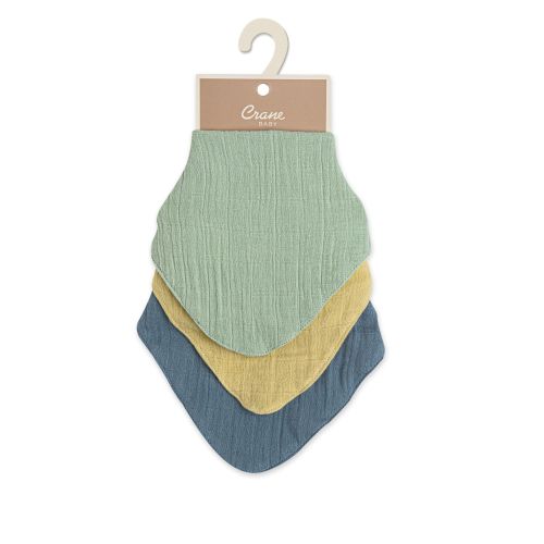 Muslin 3-pc. Bib Set - Riverstone - Crane Baby