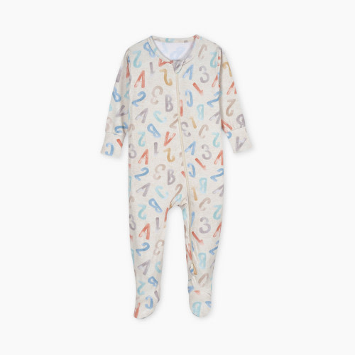 Gerber 2-Way Zip Snug Fit Footed Pajamas - Alphabet Soup, 3-6 M
