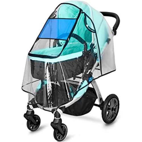 Stroller Rain Cover and Baby Stroller Mosquito Net(2-Piece Set),Baby Travel Weather Shield, Universal, Protect from Wind, Rain, Snow, Cold