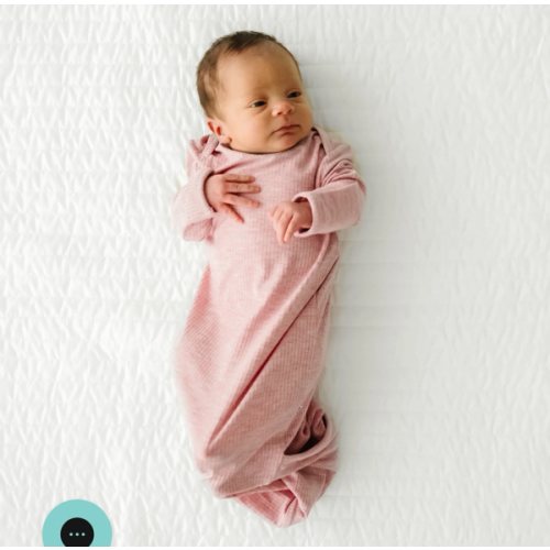 Heather Mauve Ribbed Infant Gown - Little Sleepies