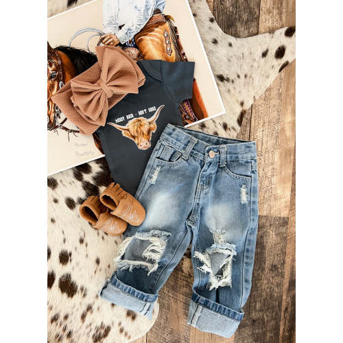 Western Denim Distressed Jeans(Kid)