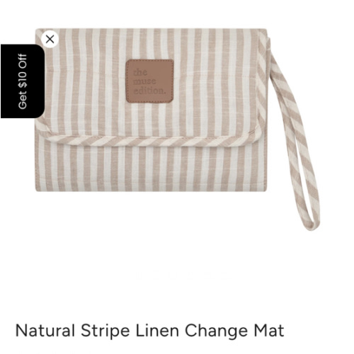 Natural Stripe Linen Change Mat