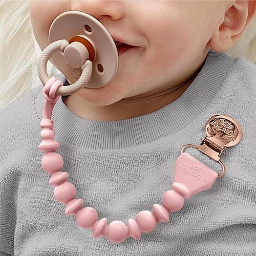Itzy Ritzy Silicone Pacifier Clip | Pink