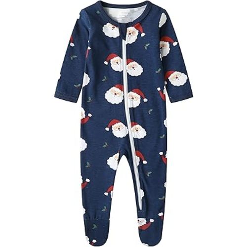 O2 BABY Baby Boys Girls Organic Cotton Zip-Front Sleeper Pajamas, Footed Sleep 'n Play