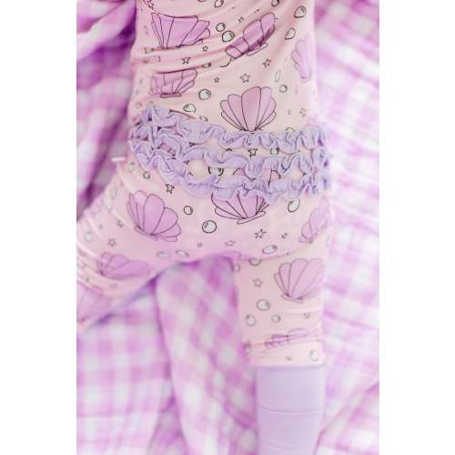Purple Clam and Pearl Bamboo Romper I Poppy Kids Co