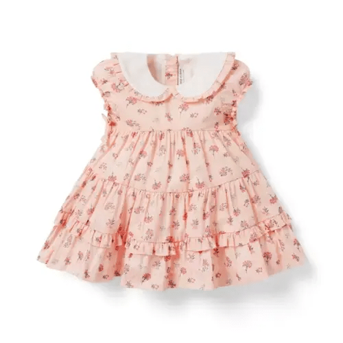Newborn Soft Pink Ditsy Floral Baby Ditsy Floral Collared Dress by Janie and Jack