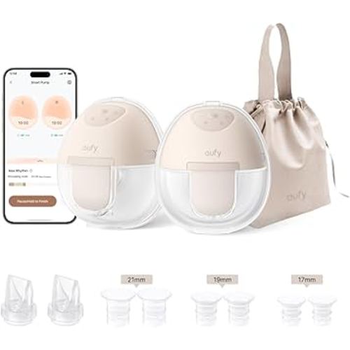 eufy Wearable Breast Pump E10, Hands-Free Electric Breast Pump with App Control, Hospital Grade Suction for More Milk, Personalized Smart Rhythm, Portable,17mm - 24mm Flanges, Leak-Proof & Ultra-Quiet