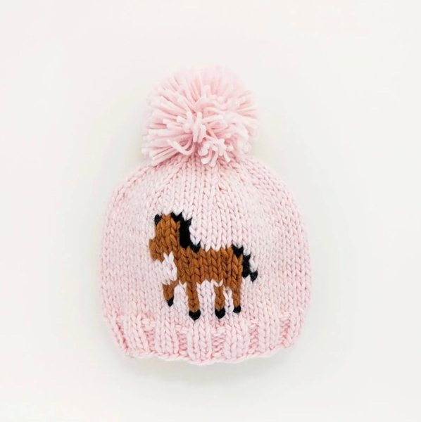 Pony Handknit Beanie (Pink)