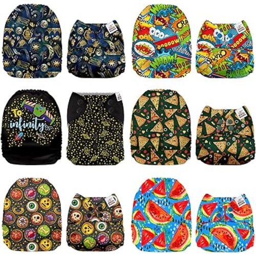 Mama Koala 1.0 Cloth Diapers for Babies, 6 Pack Pocket Shell Only (NO Inserts) - One Size Washable and Reusable Pocket Diapers for Newborns and Toddlers - 160081