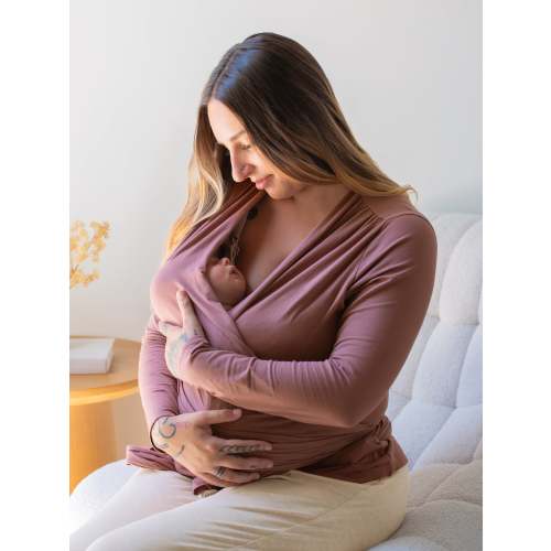 Organic Cotton Skin to Skin Long Sleeve Wrap Top | Twilight