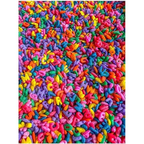 Pasta Sensory Bin Filler for Sensory Table - Colored Pasta for Sensory Play (Rainbow Alphabet Pasta, 4 Cup)