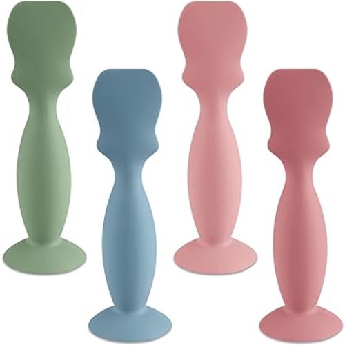 4 Pack Baby Diaper Cream Brush, Diaper Cream Spatula Applicator Silicone Baby Butt Paste Spatula for Babies, Newborn (Sage/Ether/Blush/Mauve)