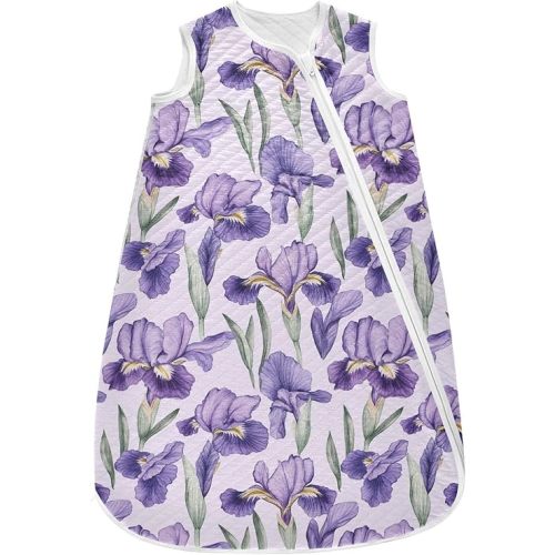 vvfelixl Baby Sleep Sack for 6-12 Months Cartoon Iris Flower Babys Wearable Blanket Zipper Swaddle Transition Sleeping Bag for Infant Baby Sleep Suit for Newborn Toddler