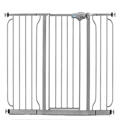 Regalo Easy Step 49-Inch Extra Wide Baby Gate, Includes 4-Inch and 12-Inch Extension Kit, 4 Pack of Pressure Mount Kit and 4 Pack of Wall Mount Kit, Platinum - Total Pack of 1