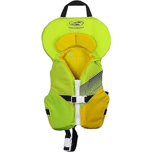 Stohlquist Waterware Toddler Life Jacket Coast Guard Approved Life Vest for Infants, Lime/Yellow, 8-30 Pounds