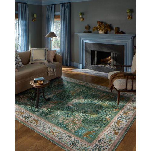 Rifle Paper Co. x Loloi Canopy Sage / Blush Area Rug & Reviews | Wayfair