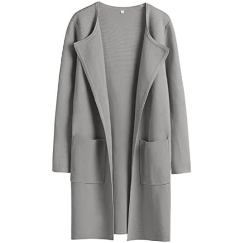 ANRABESS Women's Open Front Knit Lightweight Cardigan Casual Long Coatigan Sweater Lady Jacket Coat 2024 Fall Outerwear