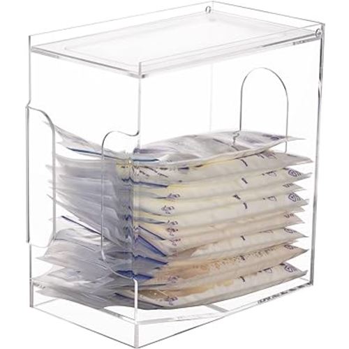 Breast Milk Storage Tower for Breastmilk Storage Bags, Clear Breast Milk Storage Bags Freezer Organizer Breastmilk Storage Container with Freeze Milk Flat Storage Panel - Holds Up to 60 oz