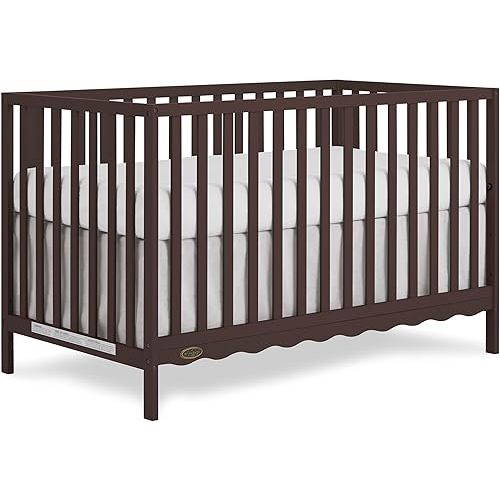 Dream On Me Synergy Wave 5-in-1 Convertible Crib in Chocolate Chip, JPMA & Greenguard Gold Certified, Converts from a Baby Crib to a Toddler Bed, Daybed, and Full-Size Bed
