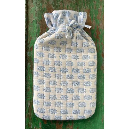 Hot Water Bottle Cover Hand Block Printed on Organic Cotton
