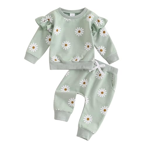 Newborn Infant Baby Girl Clothes Set Sweatshirts Tops Pants Toddler Girl Outfits Gifts 3 6 9 12 18 24 Months