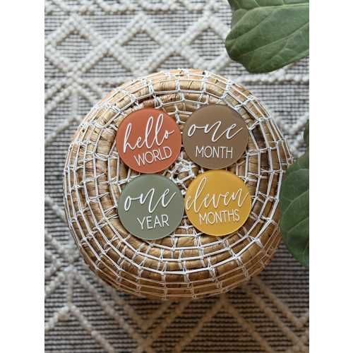 Monthly Milestone Discs | Round Acrylic Monthly Milestone Markers | Monthly Photo Props | Baby Photo Prop | Baby Shower Gift