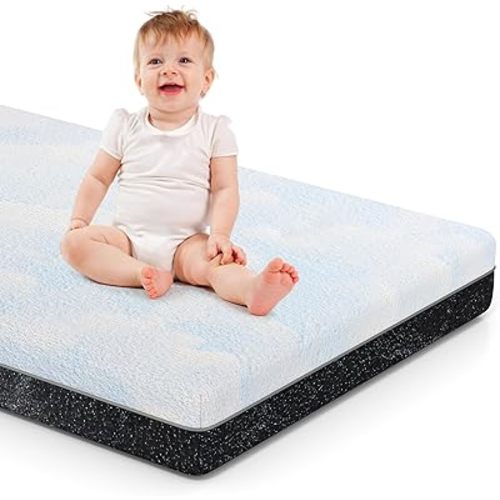 Crib Mattress, 52 x 27 Dual-Sided Memory Foam Baby and Toddler Mattress, Triple Layer Toddler Bed Mattress with Waterproof, Breathable, Removable Machine Washable Cover, Baby Mattresses for Crib