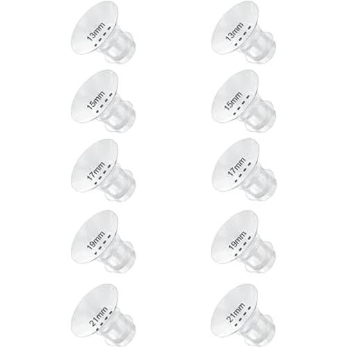 10PCS Flange Inserts 13/15/17/19/21mm,Compatible with Momcozy S12 Pro/M5/S9 Pro Hands-Free Breast Pump,Use for Medela/Spectra/Elvie/Willow/TSRETE/kmaier 24mm Shields/Flanges,Reduce 24mm to Other Size