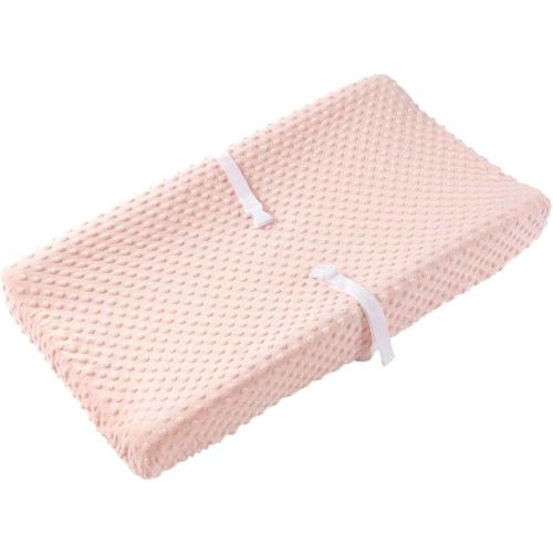 Baby Changing Pad Cover, Super Soft Minky Dot Diaper Changing Table Covers for Baby Girls and Boys, Ultra Comfortable, Safe for Babies, Fit 32"/34'' x 16" Pad (Coral Pink)