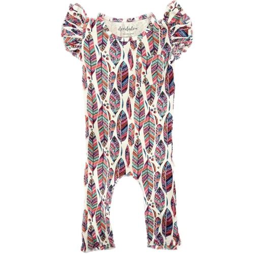 Soft Bamboo Viscose Baby Romper, Ruffle Sleeves, Some with Butt Ruffles, Zipper Closure, Removable Pacifier Clip