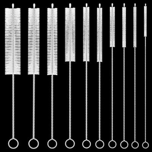 8 Inch Extra Long Straw Cleaner Brush Set, 10 Pack Reusable Straw Cleaning Brushes for Tumbler, Metal Straws,Bottle Drinking Straws,Computer Keyboard, Desktop Cleaning
