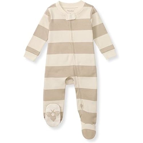 Burt's Bees Baby Boys' Sleep and Play Pjs, 100% Organic Cotton One-piece Zip Front Romper Jumpsuit Pajamas