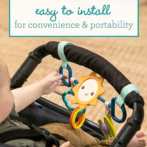 Infantino Sensory Travel Bar - Engaging Activities for Car Seats & Strollers, Promotes Sensory Development, Easy to Install & Durable